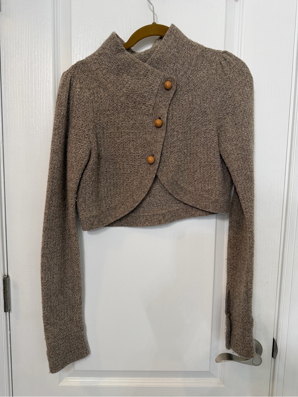 Anthropologie Cropped Women's Knit Sweater with Button Front